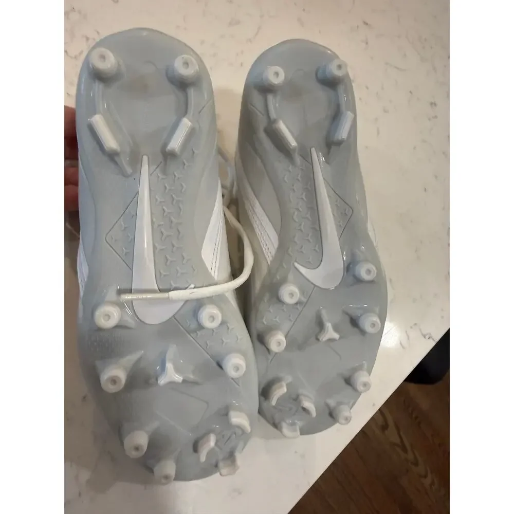 Nike Alpha Menace 4 Shark Football Cleats White Silver Youth 4.5Y CT558-110